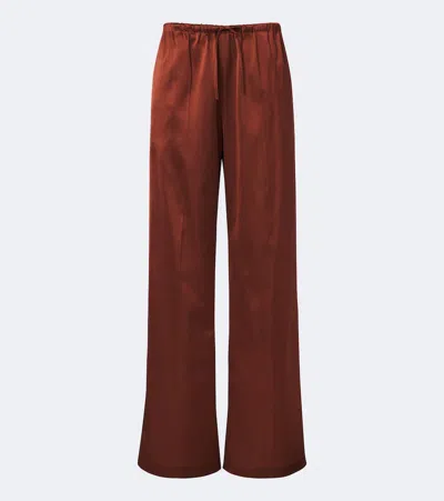 Dries Van Noten Puvis Wide-leg Satin Pants In Brown