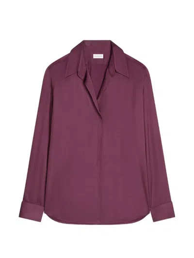 Dries Van Noten Satin-finish Shirt In Burgundy