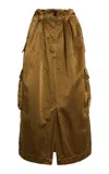Dries Van Noten Savannah Cotton-blend Midi Skirt In Green