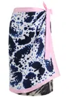Dries Van Noten Paneled Printed Silk-twill Midi Wrap Skirt In Black