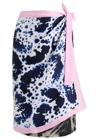 DRIES VAN NOTEN DRIES VAN NOTEN SCARFY PRINTED SILK MIDI WRAP SKIRT