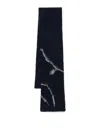 Dries Van Noten Long Rectangle Scarf Abstract Pattern Soft Texture In Black
