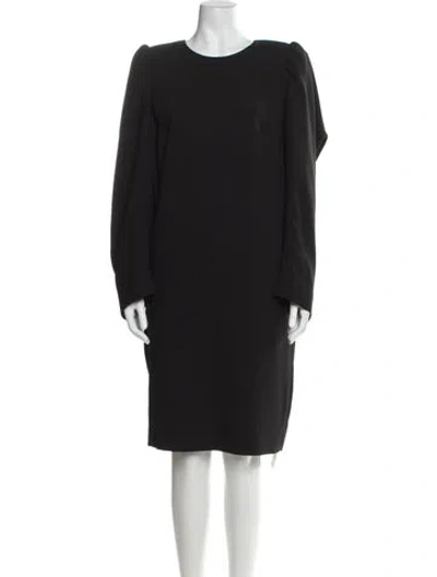 Pre-owned Dries Van Noten Scoop Neck Knee-length Dress In Black