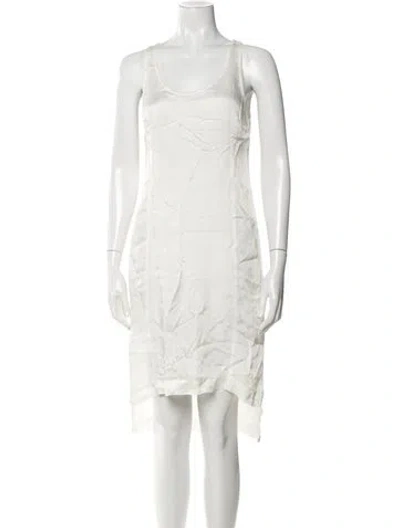 Pre-owned Dries Van Noten Scoop Neck Knee-length Dress In White