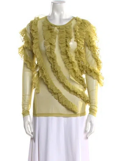 Pre-owned Dries Van Noten Scoop Neck Long Sleeve Blouse In Multi