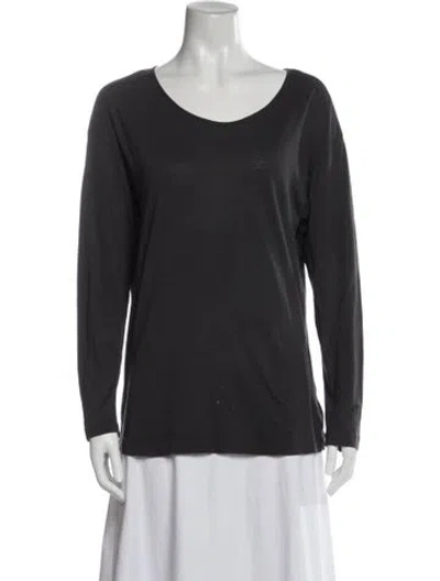 Pre-owned Dries Van Noten Scoop Neck Long Sleeve Top In Black