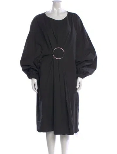Pre-owned Dries Van Noten Scoop Neck Midi Length Dress In Black