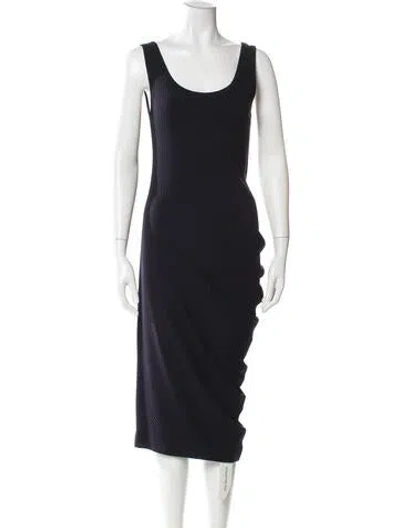 Pre-owned Dries Van Noten Scoop Neck Midi Length Dress W/ Tags In Blue