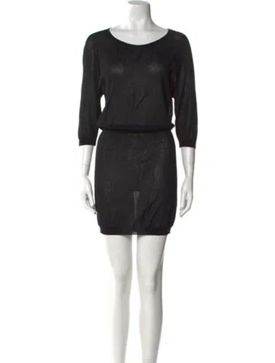 Pre-owned Dries Van Noten Scoop Neck Mini Dress In Black