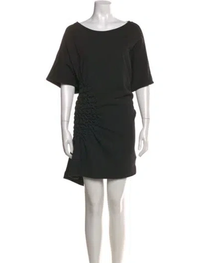 Pre-owned Dries Van Noten Scoop Neck Mini Dress In Black