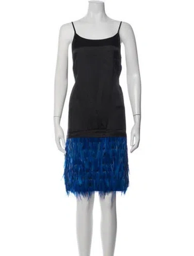 Pre-owned Dries Van Noten Scoop Neck Mini Dress In Blue