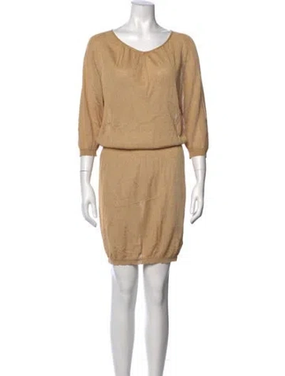 Pre-owned Dries Van Noten Scoop Neck Mini Dress In Metallic/neutrals