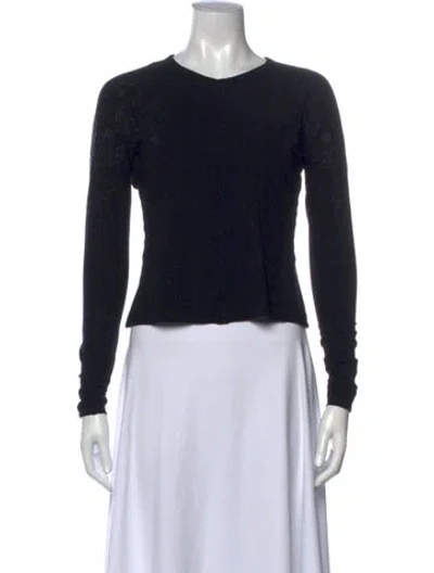 Pre-owned Dries Van Noten Scoop Neck Short Sleeve T-shirt In Black