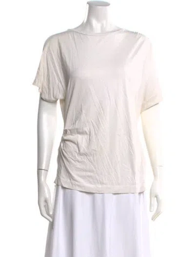 Pre-owned Dries Van Noten Scoop Neck Short Sleeve T-shirt In Neutrals