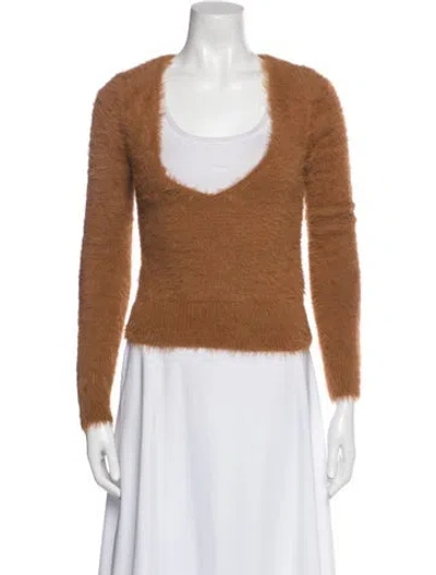 Pre-owned Dries Van Noten Scoop Neck Sweater In Brown