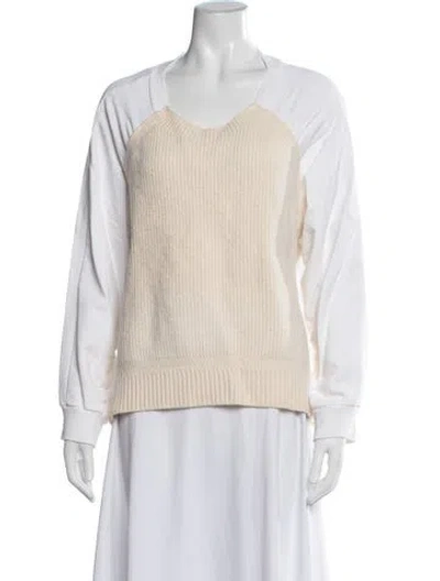 Pre-owned Dries Van Noten Scoop Neck Sweater In Neutrals