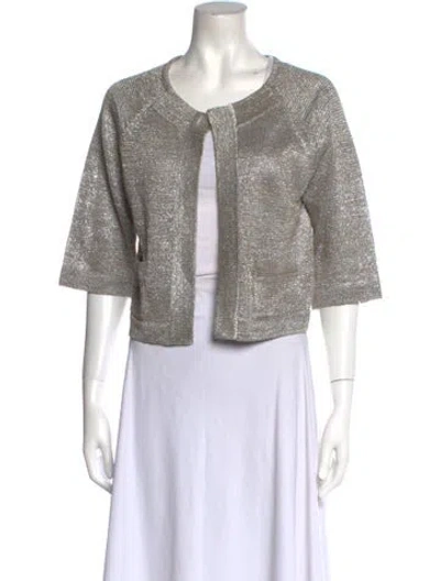 Pre-owned Dries Van Noten Scoop Neck Sweater In Silver