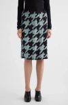 Dries Van Noten Sequined Houndstooth Silk Midi Skirt In Burgundy