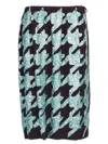 Dries Van Noten Sequined Houndstooth Silk Midi Skirt In Multicolor