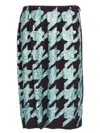 Dries Van Noten Sequined Houndstooth Silk Midi Skirt