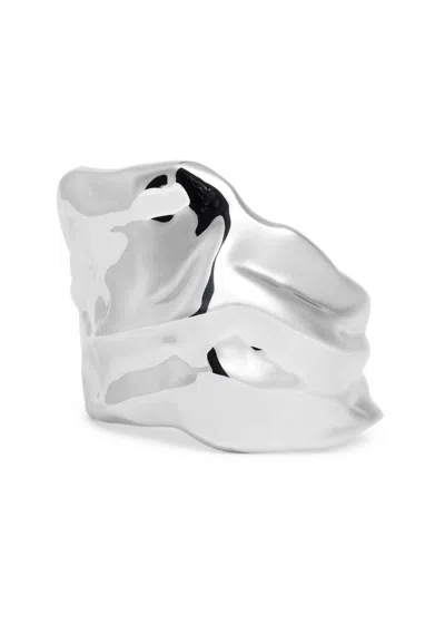 Dries Van Noten Sculpted Metal Cuff In Metallic