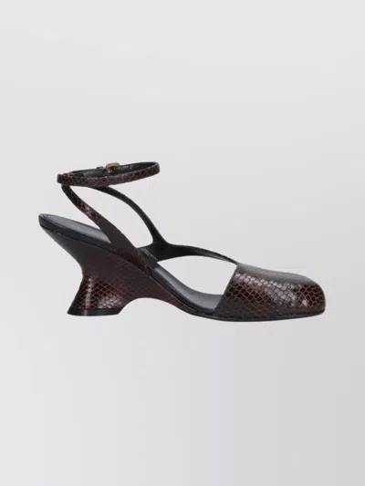 DRIES VAN NOTEN SCULPTURAL HIGH HEEL PUMPS WITH ANKLE STRAP