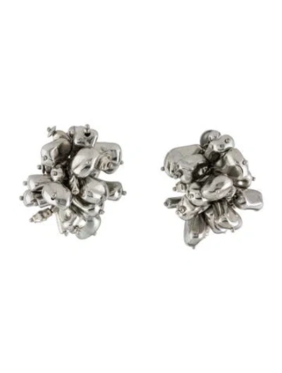 Pre-owned Dries Van Noten Sculptural Metal Drop Earrings In Multicolor