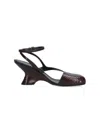Dries Van Noten Sculptural High Heel Pumps With Ankle Strap In Brown