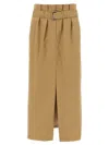 Dries Van Noten Pleated Long Skirt Belted Waist