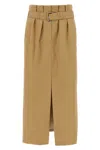 Dries Van Noten Pleated Long Skirt Belted Waist