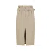 Dries Van Noten Belted Pleated Cotton Midi Skirt