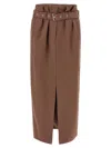 Dries Van Noten Seaches Pleated Wool-gabardine Midi Skirt In Blue