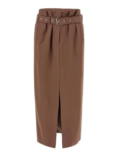 Dries Van Noten Seaches Skirt In Brown