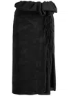 Dries Van Noten Sebia Floral-jacquard Moiré Midi Skirt In Black