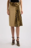 Dries Van Noten Sebia Snakeskin Print Ruffle Midi Skirt In Beige