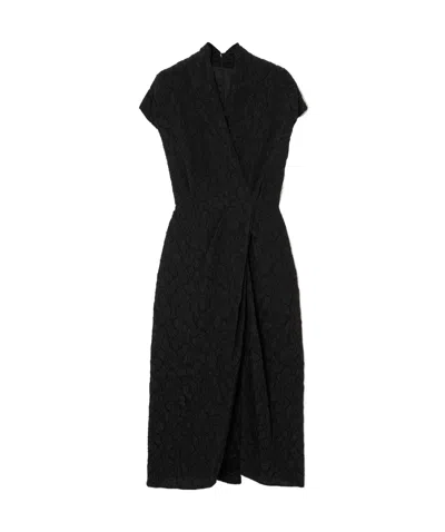 Dries Van Noten Seersucker Dress In Black