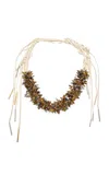 Dries Van Noten Semi-precious Embellished Statement Necklace In Brown