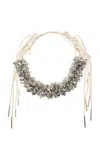 Dries Van Noten Semi-precious Embellished Statement Necklace In Silver
