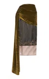 Dries Van Noten Senice Embellished Cupro Midi Skirt In Brown