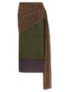 Dries Van Noten Draped Silk-satin Midi Skirt In Green