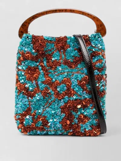 Dries Van Noten Sequin Bucket Bag Top Handle Strap