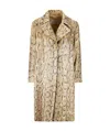 Dries Van Noten Ricca Python-print Sequin-embellished Coat In Nude