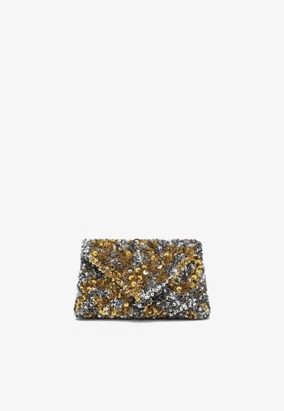 Dries Van Noten Sequin Embellished Clutch In Multi