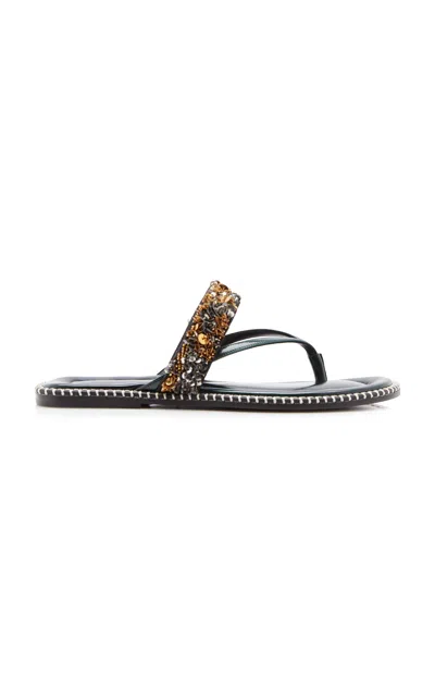 Dries Van Noten Sequin Embellished Leather Sandals In Multi