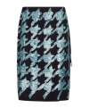 Dries Van Noten Sequined Houndstooth Silk Midi Skirt In Black