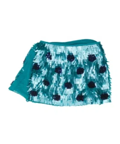 Dries Van Noten Sequin Embellished Mini Skirt In Blue