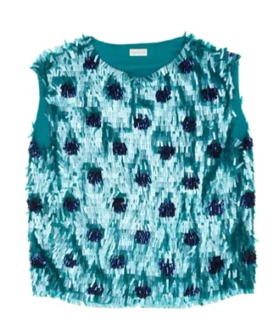 Dries Van Noten Sequin Embellished Sleeveless Top In Green