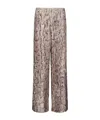 Dries Van Noten Puvis Straight Leg Casual Trouser Embroidered With All-over Sequins In Nude