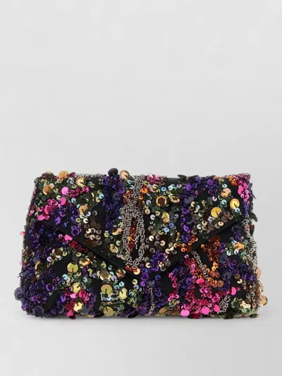 Dries Van Noten Sequin Envelope Clutch Chain Strap Design
