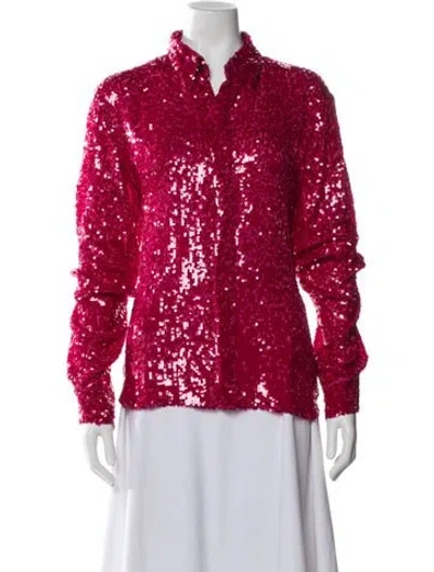 Pre-owned Dries Van Noten Sequin Jacket In Pink